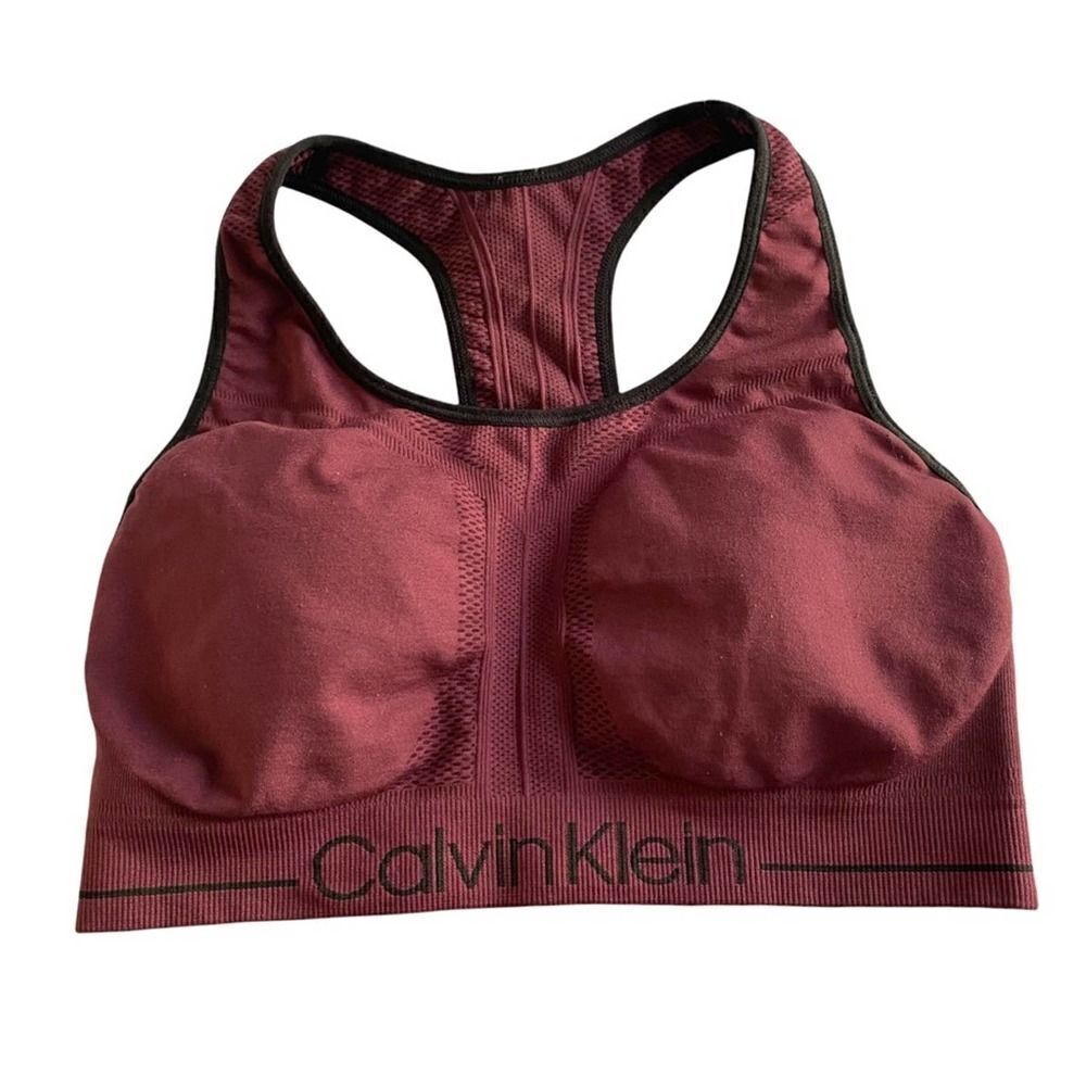 Calvin Klein Performance Sports Bra, Burgundy, XS